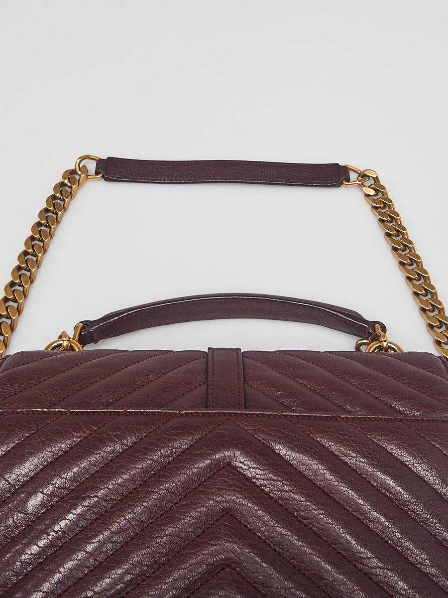 Yves Saint Laurent Brown Leather Medium Cabas ChYc Bag - Yoogi's Closet